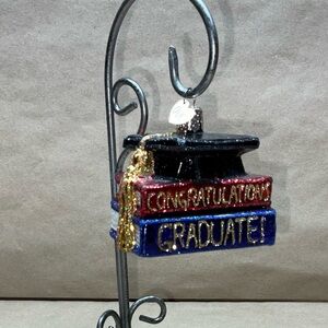 Old World Christmas OWC “Congratulations Graduate!” Glass and Glitter Ornament